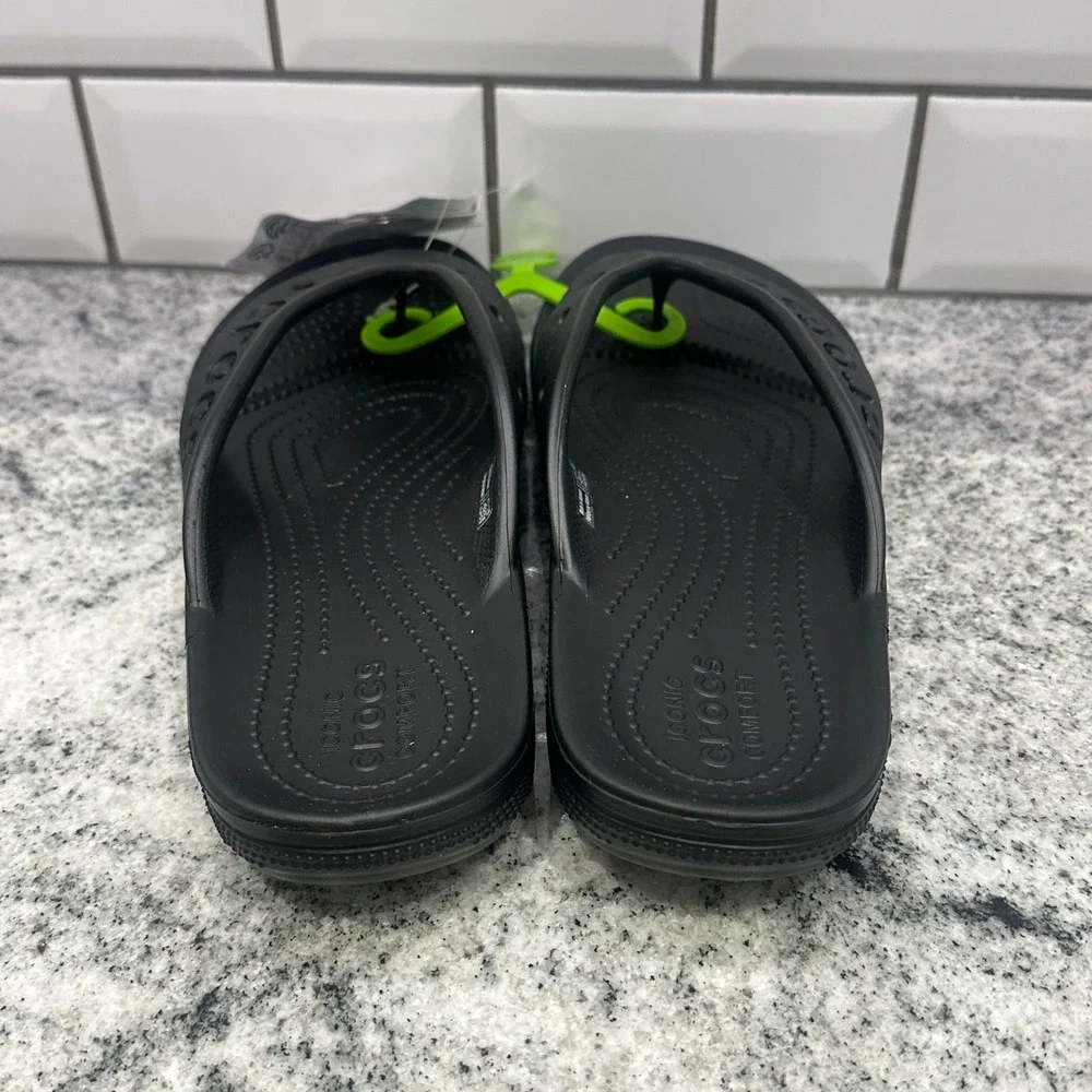 Crocs Womens 10 Baya II Flip Black Athletic Comfort Sandals 208192-001 Sporty‎